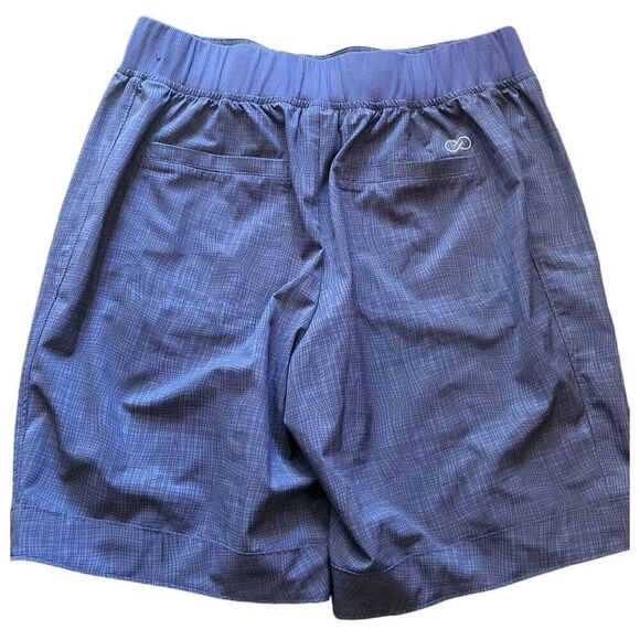 CALIA Shorts Women's Small Blue Woven Bermuda Crosshatch Print Pull On Workout - Picture 2 of 4